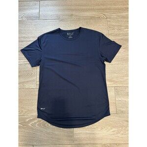 BYLT Mens L Drop Cut T-Shirt Blue Premium Basics Short Sleeve Stretch